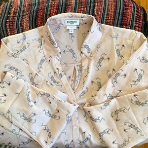 Express Portofino Dancing skeleton blouse